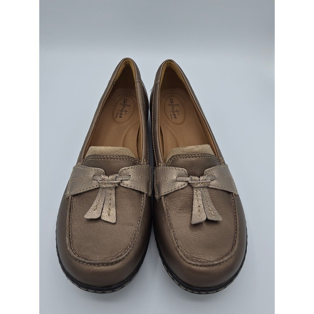 Clarks Ashland Bubble Loafers - Men's Size 10 - Pewter Leather‎